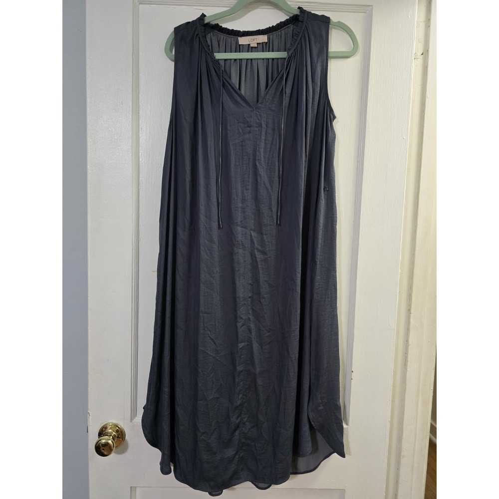 Ann Taylor Loft Gray Casual Slip Dress Size Small *missing‎ Belt*